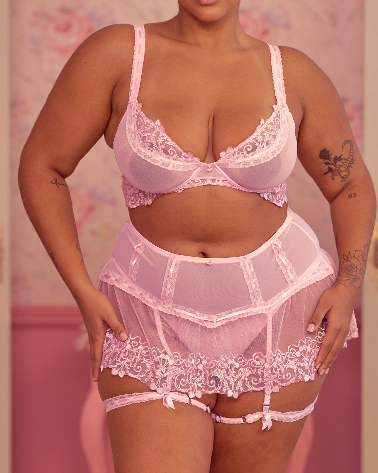 Rose Skirt + Panty in Pink