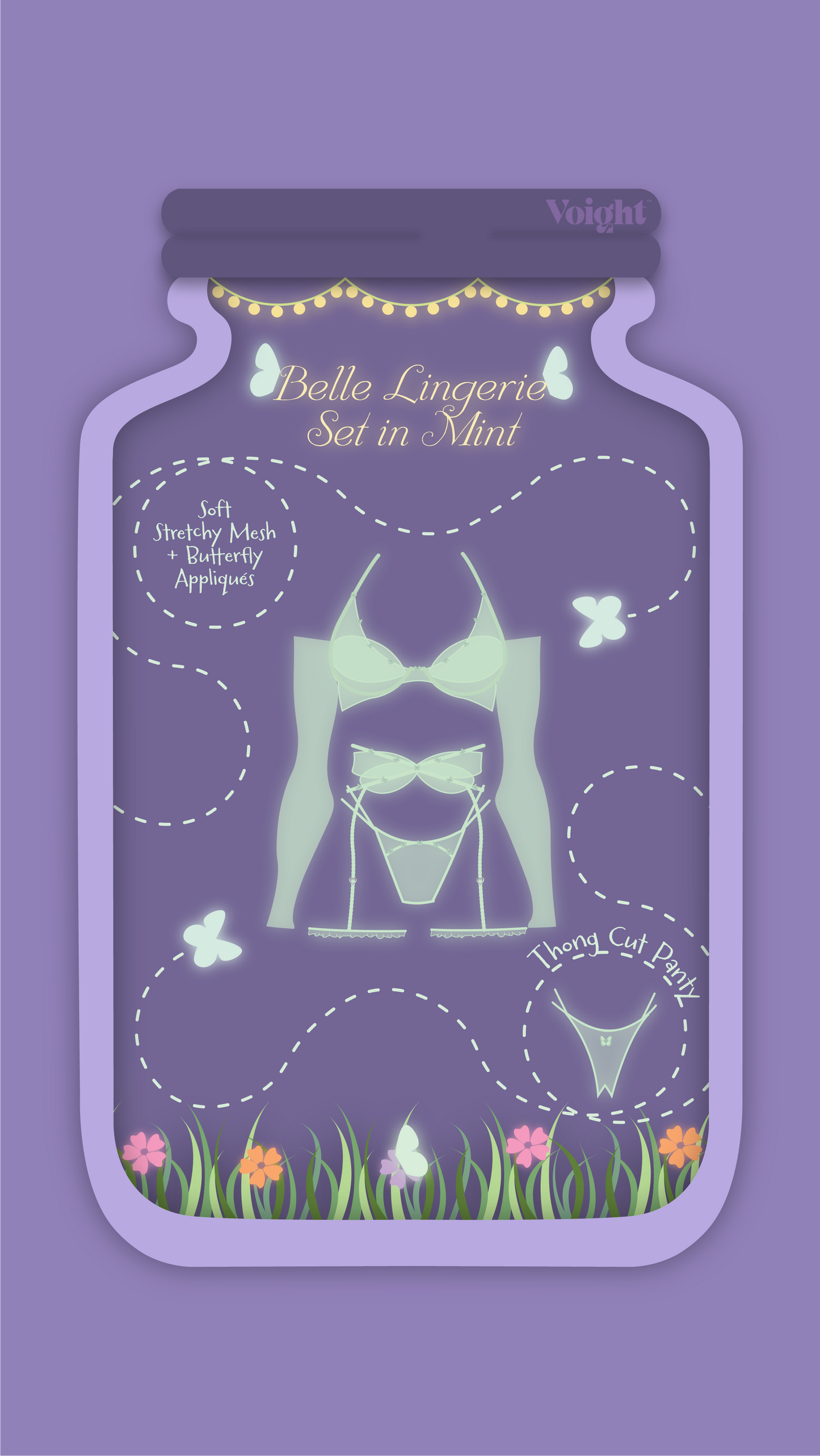Belle Garter in Mint