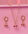 Cherry Hearts Earrings & Necklace
