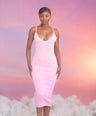 Heaven Midi Dress in Pink