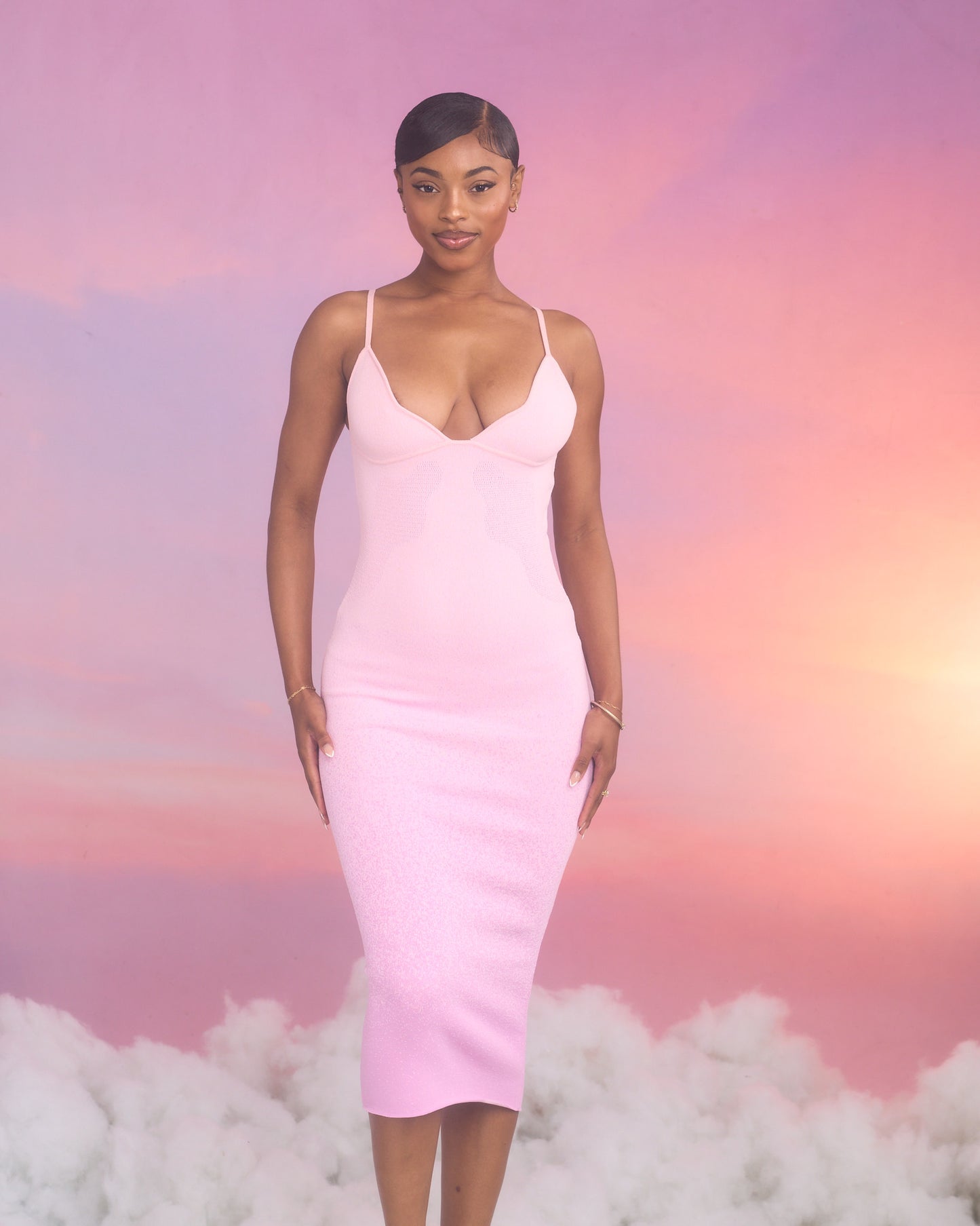 Heaven Midi Dress in Pink