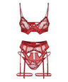 Cut Throat Panty + Garter in Rouge