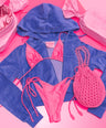 BonBon Crop Hoodie in Blue