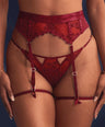 Cut Throat Panty + Garter in Rouge