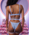 Polly Panty + Garter in Periwinkle Candy