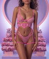Marilyn Panty + Garter in Pink