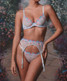 Blue Cherry Bomb Panty + Garter