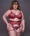 Cut Throat Panty + Garter in Rouge