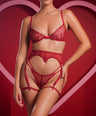 Marilyn Panty + Garter in Red