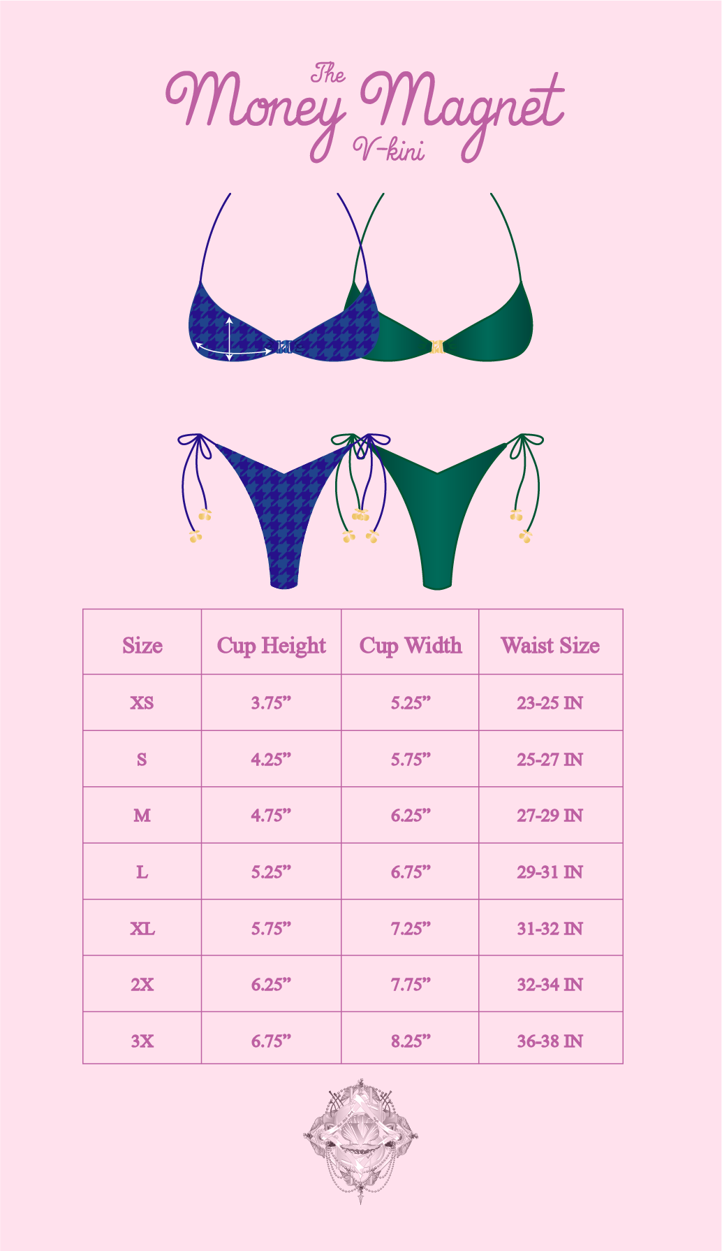 Money Magnet V-Kini Top in Emerald