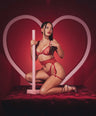 Marilyn Panty + Garter in Red
